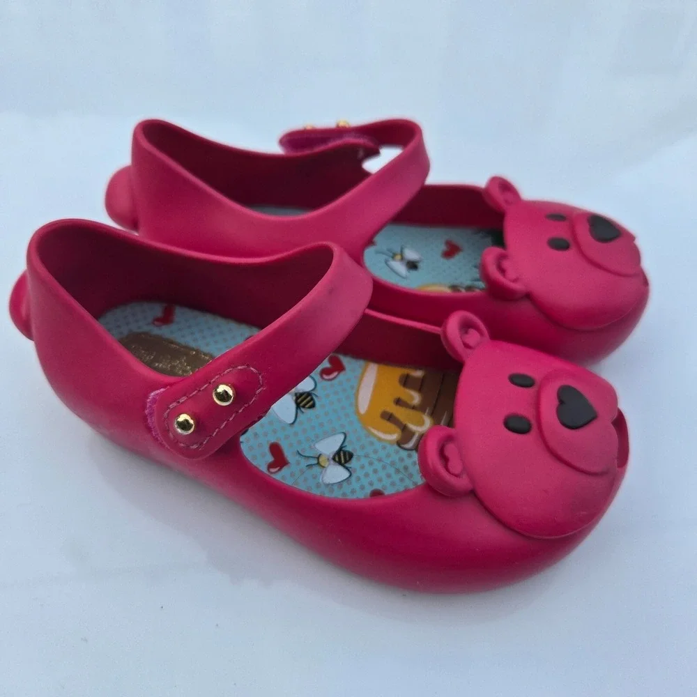 Mini Melissa Pink Bear Maryjane Flats Toddler Size 7 Water‎ Beach Shoes